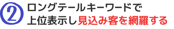 ロングテールキーワードで上位表示し見込み客を網羅する