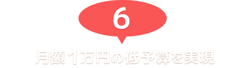 月額１万円の低予算を実現